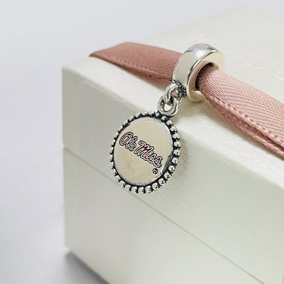 Pandora Ole Miss Dangle Charm, Mississippi Travel Charm ,Pandora, Bracelet Charm - Picture 1 of 4